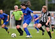 27 June 2025; Jess McNulty of Newbridge Town in action against Natasha Graham of Whitehall Rangers during the Sports Direct Women's FAI Cup first round match between Newbridge Town and Whitehall at Greenogue Park in Dublin. Photo by Stephen Marken/Sportsfile