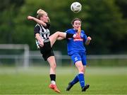 27 June 2025; Isabella Chambers of Whitehall Rangers in action against Aoife Roberts of Newbridge Town during the Sports Direct Women's FAI Cup first round match between Newbridge Town and Whitehall at Greenogue Park in Dublin. Photo by Stephen Marken/Sportsfile