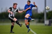 27 June 2025; Natasha Graham of Whitehall Rangers in action against Rebecca Kavanagh of Newbridge Town during the Sports Direct Women's FAI Cup first round match between Newbridge Town and Whitehall at Greenogue Park in Dublin. Photo by Stephen Marken/Sportsfile
