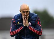 27 June 2025; Shelbourne interim head coach Joey O'Brien reacts after a missed chance for his side during the SSE Airtricity Men's Premier Division match between Galway United and Shelbourne at Eamonn Deacy Park in Galway. Photo by Piaras Ó Mídheach/Sportsfile