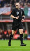 27 June 2025; Referee Kevin O'Sullivan during the SSE Airtricity Men's Premier Division match between Galway United and Shelbourne at Eamonn Deacy Park in Galway. Photo by Piaras Ó Mídheach/Sportsfile