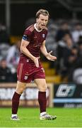 27 June 2025; David Hurley of Galway United reacts during the SSE Airtricity Men's Premier Division match between Galway United and Shelbourne at Eamonn Deacy Park in Galway. Photo by Piaras Ó Mídheach/Sportsfile