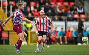 27 June 2025; Liam Boyce of Derry City is fouled by Conor Keeley of Drogheda United during the SSE Airtricity Men's Premier Division match between Derry City and Drogheda United at The Ryan McBride Brandywell Stadium in Derry. Photo by Shauna Clinton/Sportsfile
