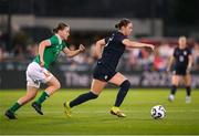 26 June 2025; Lilly Reale of United States in action against Emily Murphy of Republic of Ireland during the women's international friendly match between the USA and Republic of Ireland at Dick’s Sporting Goods Park in Commerce City, Colorado, USA. Photo by Stephen McCarthy/Sportsfile