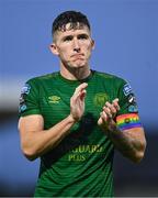 27 June 2025; Joe Redmond of St Patrick's Athletic applauds supporters after the SSE Airtricity Men's Premier Division match between Cork City and St Patrick's Athletic at Turner's Cross in Cork. Photo by Brendan Moran/Sportsfile