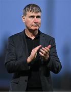 27 June 2025; St Patrick's Athletic manager Stephen Kenny applauds supporters after the SSE Airtricity Men's Premier Division match between Cork City and St Patrick's Athletic at Turner's Cross in Cork. Photo by Brendan Moran/Sportsfile