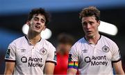 27 June 2025; Sligo Rovers players Will Fitzgerald, right, and Jad Hakiki after the SSE Airtricity Men's Premier Division match between Bohemians and Sligo Rovers at Dalymount Park in Dublin. Photo by Seb Daly/Sportsfile