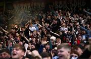 27 June 2025; Bohemians supporters celebrate their side's late equalising goal the SSE Airtricity Men's Premier Division match between Bohemians and Sligo Rovers at Dalymount Park in Dublin. Photo by Seb Daly/Sportsfile