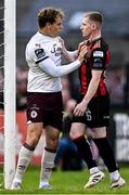 27 June 2025; Oskar van Hattum of Sligo Rovers and Ross Tierney of Bohemians tussle during the SSE Airtricity Men's Premier Division match between Bohemians and Sligo Rovers at Dalymount Park in Dublin. Photo by Seb Daly/Sportsfile