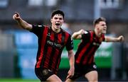 27 June 2025; James Clarke of Bohemians celebrates after scoring his side's late equalising goal during the SSE Airtricity Men's Premier Division match between Bohemians and Sligo Rovers at Dalymount Park in Dublin. Photo by Seb Daly/Sportsfile