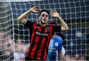 27 June 2025; Liam Smith of Bohemians reacts during the SSE Airtricity Men's Premier Division match between Bohemians and Sligo Rovers at Dalymount Park in Dublin. Photo by Seb Daly/Sportsfile