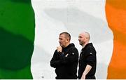 27 June 2025; Bohemians manager Alan Reynolds, left, and assistant manager Stephen O'Donnell during the SSE Airtricity Men's Premier Division match between Bohemians and Sligo Rovers at Dalymount Park in Dublin. Photo by Seb Daly/Sportsfile
