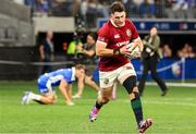28 June 2025; Dan Sheehan of British & Irish Lions runs through to score his side's first try during the tour match between Western Force and the British & Irish Lions at Optus Stadium in Perth, Australia. Photo by Steve Christo/Sportsfile