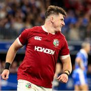28 June 2025; Dan Sheehan of British & Irish Lions celebrates after scoring his side's first try during the tour match between Western Force and the British & Irish Lions at Optus Stadium in Perth, Australia. Photo by Steve Christo/Sportsfile