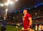 28 June 2025; British & Irish Lions captain Dan Sheehan leads his side onto the pitch before the tour match between Western Force and the British & Irish Lions at Optus Stadium in Perth, Australia. Photo by Steve Christo/Sportsfile