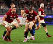 28 June 2025; Garry Ringrose of British & Irish Lions is tackled during the tour match between Western Force and the British & Irish Lions at Optus Stadium in Perth, Australia. Photo by Steve Christo/Sportsfile