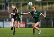 28 June 2025; Aisling Lynch of Glanmire in action against Phoebe Tiernan of Charlestown during the LGFA Division 1 match between Glanmire and Charlestown at the John West Féile Peile na nÓg Gaelic Football and LGFA National Finals at Derry GAA Centre of Excellence in Owenbeg, Derry. Photo by Shauna Clinton/Sportsfile