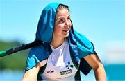 28 June 2025; Sadhbh Ní Laoghaire of Ireland cools down after the PR3 Mixed Double Sculls Final during the 2025 World Rowing Cup at Rotsee in Lucerne, Switzerland. Photo by Benedict Tufnell/Sportsfile
