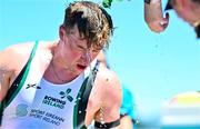 28 June 2025; Tiarnán O'Donnell of Ireland cools down after the PR3 Mixed Double Sculls Final during the 2025 World Rowing Cup at Rotsee in Lucerne, Switzerland. Photo by Benedict Tufnell/Sportsfile