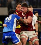 28 June 2025; Joe McCarthy of British & Irish Lions tussles with Matt Proctor of Western Force during the tour match between Western Force and the British & Irish Lions at Optus Stadium in Perth, Australia. Photo by Steve Christo/Sportsfile