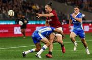 28 June 2025; James Lowe of British & Irish Lions offloads on the way to setting up his side's fourth try during the tour match between Western Force and the British & Irish Lions at Optus Stadium in Perth, Australia. Photo by Steve Christo/Sportsfile