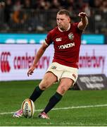 28 June 2025; Finn Russell of British & Irish Lions kicks a conversion during the tour match between Western Force and the British & Irish Lions at Optus Stadium in Perth, Australia. Photo by Steve Christo/Sportsfile
