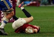 28 June 2025; Garry Ringrose of British & Irish Lions scores his side's fifth try during the tour match between Western Force and the British & Irish Lions at Optus Stadium in Perth, Australia. Photo by Steve Christo/Sportsfile