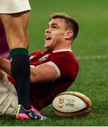 28 June 2025; Garry Ringrose of British & Irish Lions after scoring his side's fifth try during the tour match between Western Force and the British & Irish Lions at Optus Stadium in Perth, Australia. Photo by Steve Christo/Sportsfile