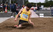 28 June 2025; Eoin Sexton of Bandon AC, Cork, competes in the Boys Under 18 100m during day one of the 123.ie National Juveniles Track & Field Championships at Tullamore Harriers Athletics Club in Offaly. Photo by Ben McShane/Sportsfile