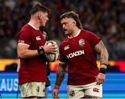 28 June 2025; Dan Sheehan, left, and Andrew Porter of British & Irish Lions during the tour match between Western Force and the British & Irish Lions at Optus Stadium in Perth, Australia. Photo by Steve Christo/Sportsfile