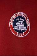 28 June 2025; The Athenry FC crest is seen on a jersey before the FAI Women's Under-17 Cup final match between Athenry FC and Callan United at Fairview Rangers AFC in Limerick. Photo by Thomas Flinkow/Sportsfile