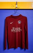 28 June 2025; An Athenry FC jersey is seen in the dressing room before the FAI Women's Under-17 Cup final match between Athenry FC and Callan United at Fairview Rangers AFC in Limerick. Photo by Thomas Flinkow/Sportsfile
