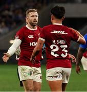 28 June 2025; Elliot Daly, left, and Marcus Smith of British & Irish Lions after the tour match between Western Force and the British & Irish Lions at Optus Stadium in Perth, Australia. Photo by Steve Christo/Sportsfile
