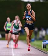 28 June 2025; Abigail O'regan of St. Senans AC, Kilkenny, competes in the Girls Under 19 3000m during day one of the 123.ie National Juveniles Track & Field Championships at Tullamore Harriers Athletics Club in Offaly. Photo by Ben McShane/Sportsfile