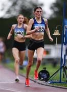 28 June 2025; Dearbhla Allen of St. Peter's AC, Louth, competes in the Girls Under 19 3000m during day one of the 123.ie National Juveniles Track & Field Championships at Tullamore Harriers Athletics Club in Offaly. Photo by Ben McShane/Sportsfile