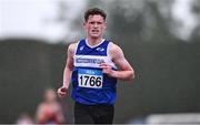 28 June 2025; Odhran Mc Brearty of Finn Valley AC, Donegal, competes in the Boys Under 18 3000m during day one of the 123.ie National Juveniles Track & Field Championships at Tullamore Harriers Athletics Club in Offaly. Photo by Ben McShane/Sportsfile