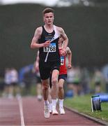 28 June 2025; Max Murphy of United Striders AC, Wexford, competes in the Boys Under 18 3000m during day one of the 123.ie National Juveniles Track & Field Championships at Tullamore Harriers Athletics Club in Offaly. Photo by Ben McShane/Sportsfile