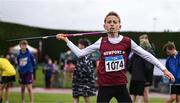28 June 2025; Fred Morrissey of Newport AC, Tipperary, competes in the Boys Under 13 Javelin during day one of the 123.ie National Juveniles Track & Field Championships at Tullamore Harriers Athletics Club in Offaly. Photo by Ben McShane/Sportsfile