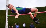 28 June 2025; Hector O Brien of Celtic DCH AC, Dublin, competes in the Boys Under 14 High Jump during day one of the 123.ie National Juveniles Track & Field Championships at Tullamore Harriers Athletics Club in Offaly. Photo by Ben McShane/Sportsfile