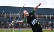 28 June 2025; Daniel Ward of Clongriffin AC, Dublin, competes in the Boys Under 13 Javelin during day one of the 123.ie National Juveniles Track & Field Championships at Tullamore Harriers Athletics Club in Offaly. Photo by Ben McShane/Sportsfile