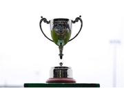 28 June 2025; A general view of the trophy before the FAI Women's Under-17 Cup final match between Athenry FC and Callan United at Fairview Rangers AFC in Limerick. Photo by Thomas Flinkow/Sportsfile