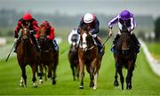 28 June 2025; Beautify, right, with Ryan Moore up, on their way to winning the Airlie Stud Stakes during day two of the Dubai Duty Free Irish Derby Festival at The Curragh Racecourse in Kildare. Photo by Seb Daly/Sportsfile