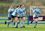 28 June 2025; Chloe Tennyson of Callan United, centre, celebrates with teammates after scoring her side's second goal during the FAI Women's Under-17 Cup final match between Athenry FC and Callan United at Fairview Rangers AFC in Limerick. Photo by Thomas Flinkow/Sportsfile