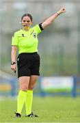 28 June 2025; Referee Lucy O'Sullivan during the FAI Women's Under-17 Cup final match between Athenry FC and Callan United at Fairview Rangers AFC in Limerick. Photo by Thomas Flinkow/Sportsfile
