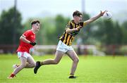 28 June 2025; Ben McDonnell of Naomh Mearnóg in action against Ciaran Earley of Ballytubber during the Football Division 1 match between Ballytubber and Naomh Mearnóg at the John West Féile Peile na nÓg Gaelic Football and LGFA National Finals at Derry GAA Centre of Excellence in Owenbeg, Derry. Photo by Shauna Clinton/Sportsfile