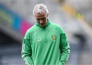 28 June 2025; Donegal manager Jim McGuinness before the GAA Football All-Ireland Senior Championship quarter-final match between Monaghan and Donegal at Croke Park in Dublin. Photo by Piaras Ó Mídheach/Sportsfile