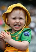 28 June 2025; Donegal supporter two year old Danny Meagher, from Cruit Island, before the GAA Football All-Ireland Senior Championship quarter-final match between Monaghan and Donegal at Croke Park in Dublin. Photo by Ray McManus/Sportsfile