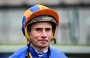 28 June 2025; Jockey Ryan Moore after winning the Paddy Power Pretty Polly Stakes on Whirl during day two of the Dubai Duty Free Irish Derby Festival at The Curragh Racecourse in Kildare. Photo by Seb Daly/Sportsfile