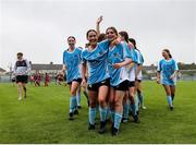 28 June 2025; Callan United players celebrate after their side's victory in the FAI Women's Under-17 Cup final match between Athenry FC and Callan United at Fairview Rangers AFC in Limerick. Photo by Thomas Flinkow/Sportsfile