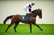 28 June 2025; Jockey Billy Lee and Magical Hope go to post before the Paddy Power Pretty Polly Stakes during day two of the Dubai Duty Free Irish Derby Festival at The Curragh Racecourse in Kildare. Photo by Seb Daly/Sportsfile